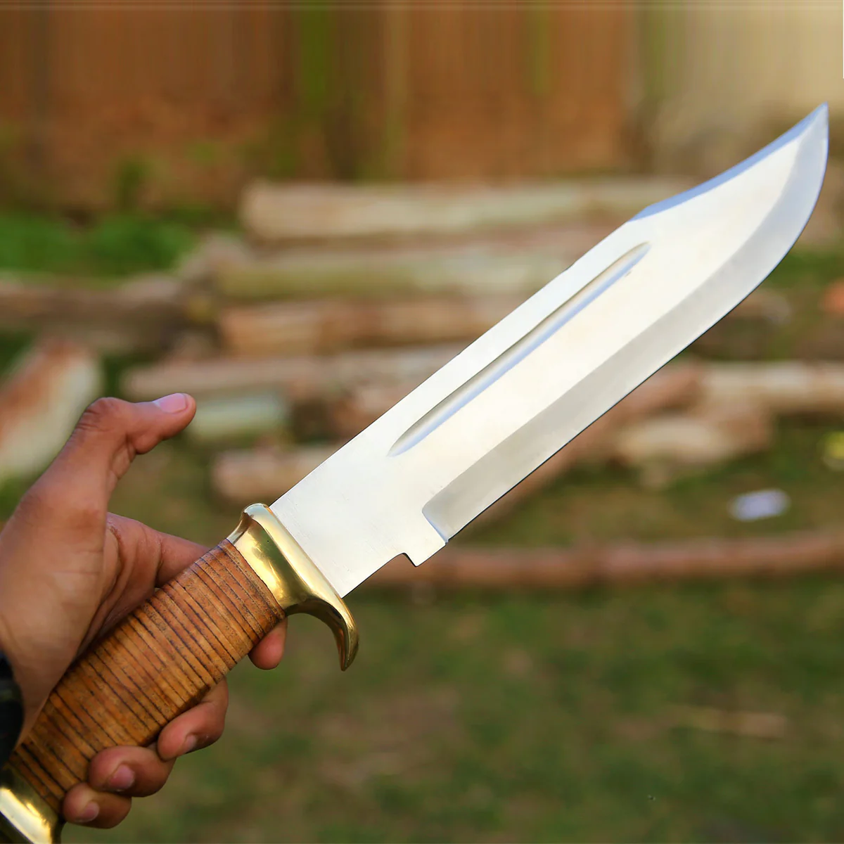 Handmade Fixed Blade Damascus Steel Hunting Knives Gift