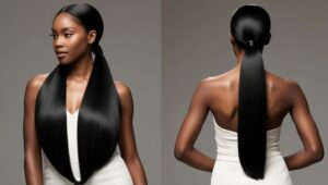 Long ponytail down back