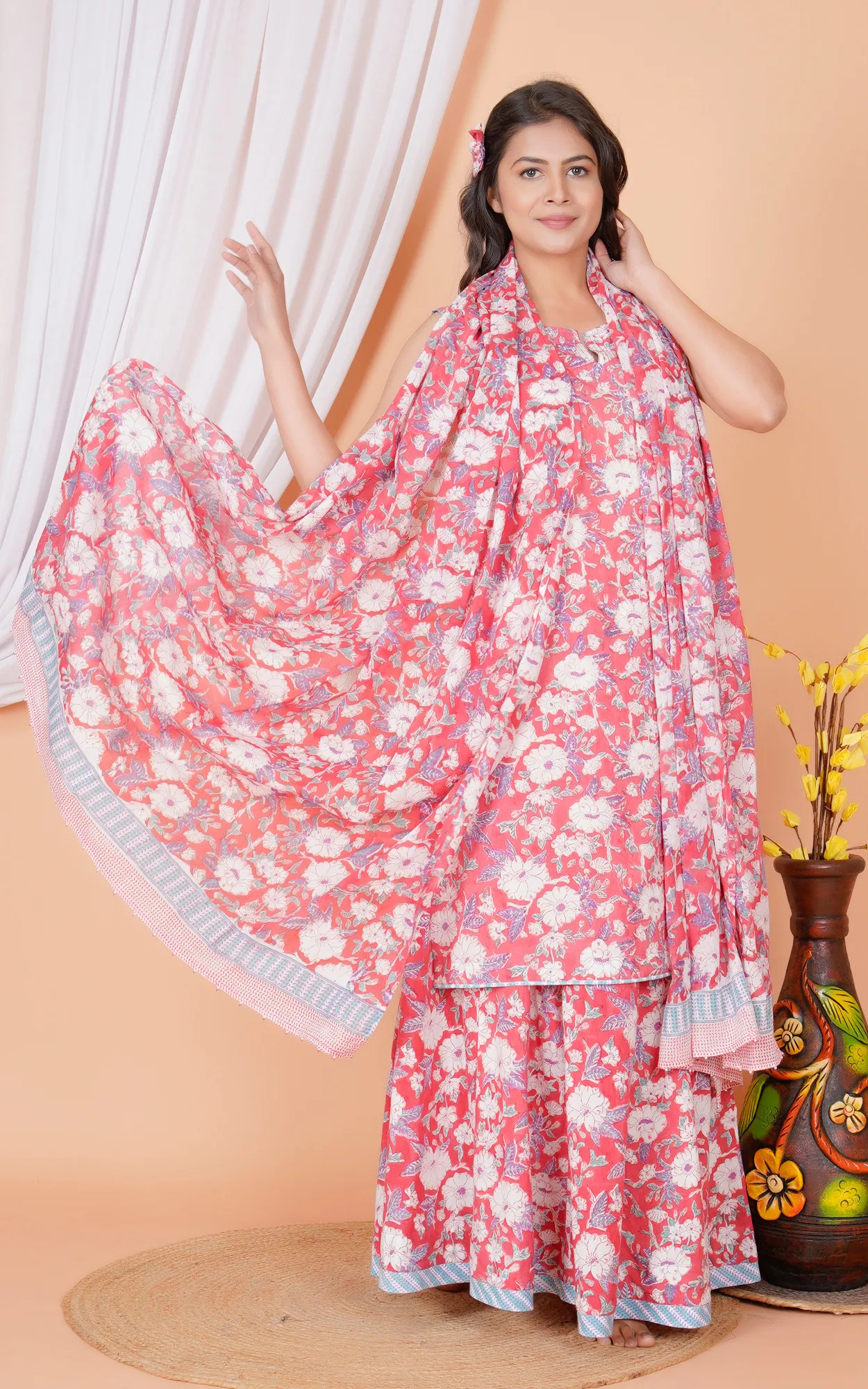 hand block printed kurta for women