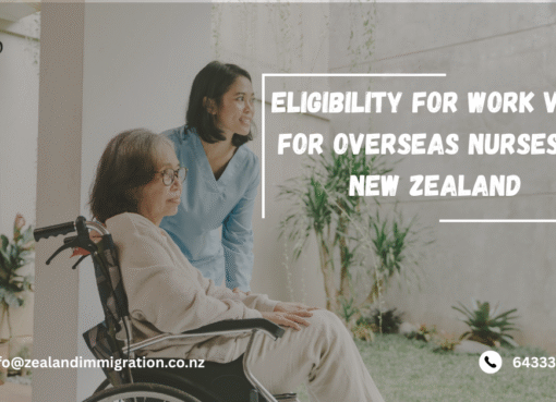 Nurse assisting an elderly woman in a wheelchair, representing overseas healthcare professionals seeking work visas in New Zealand.