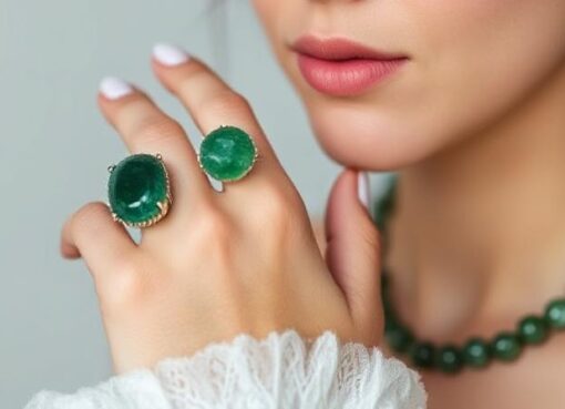 Green kyanite ring and bracelet
