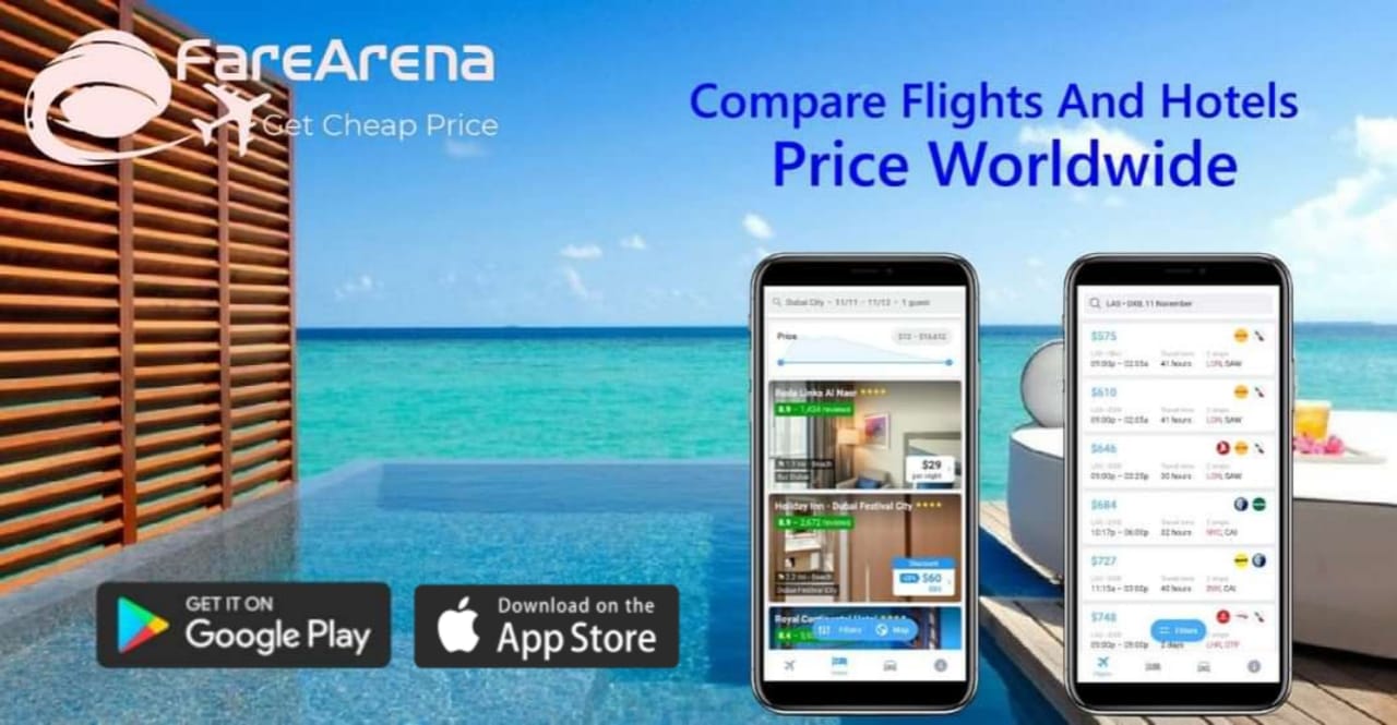 Cheap Flights Ticket Booking App by FareArena