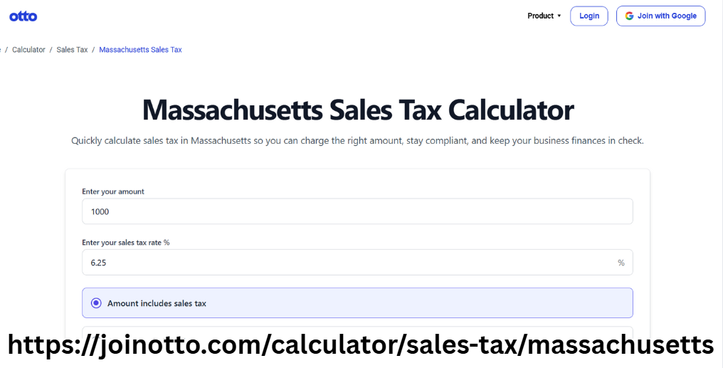 Otto AI Smart Massachusetts Sales Tax Calculator