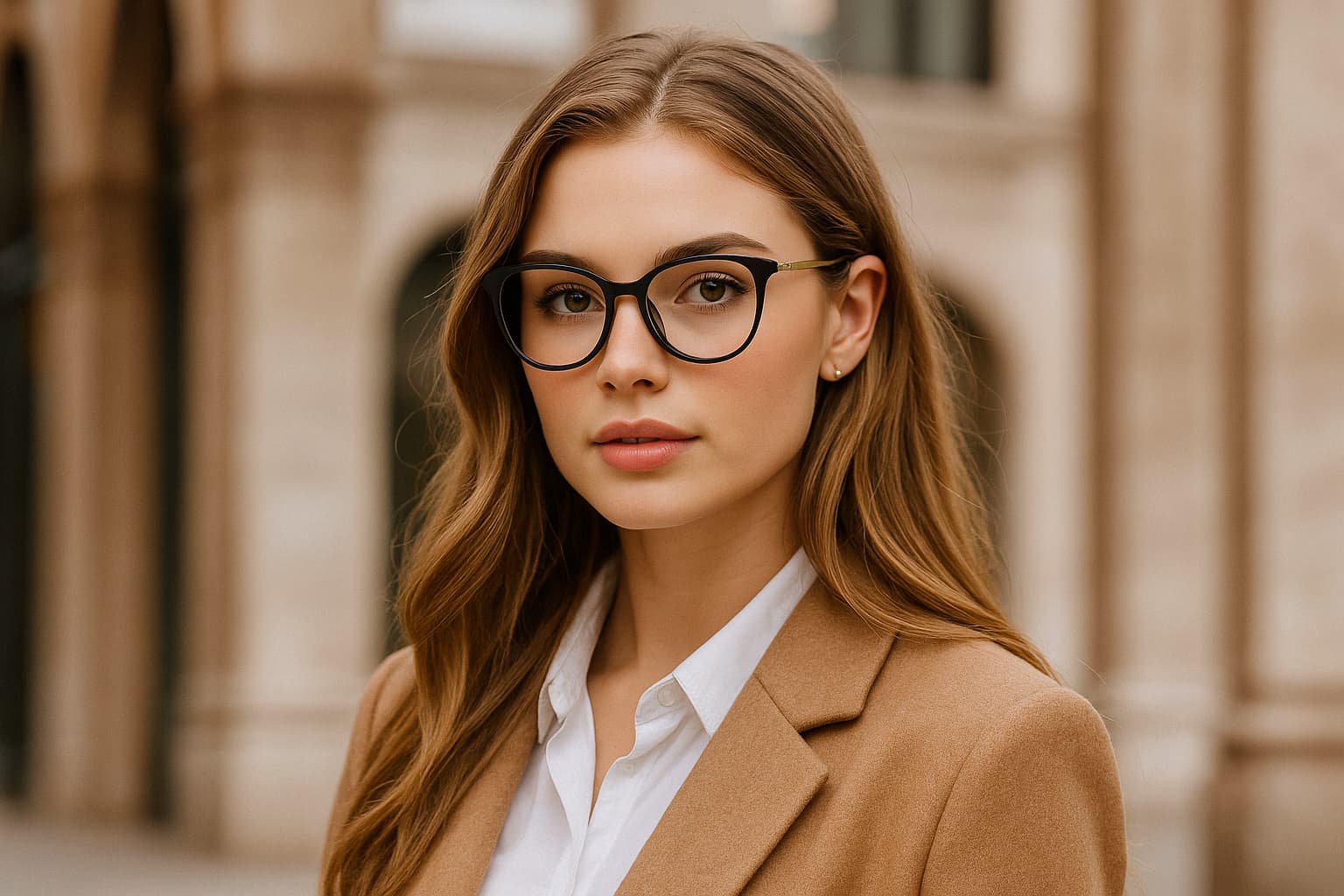 black frame glasses