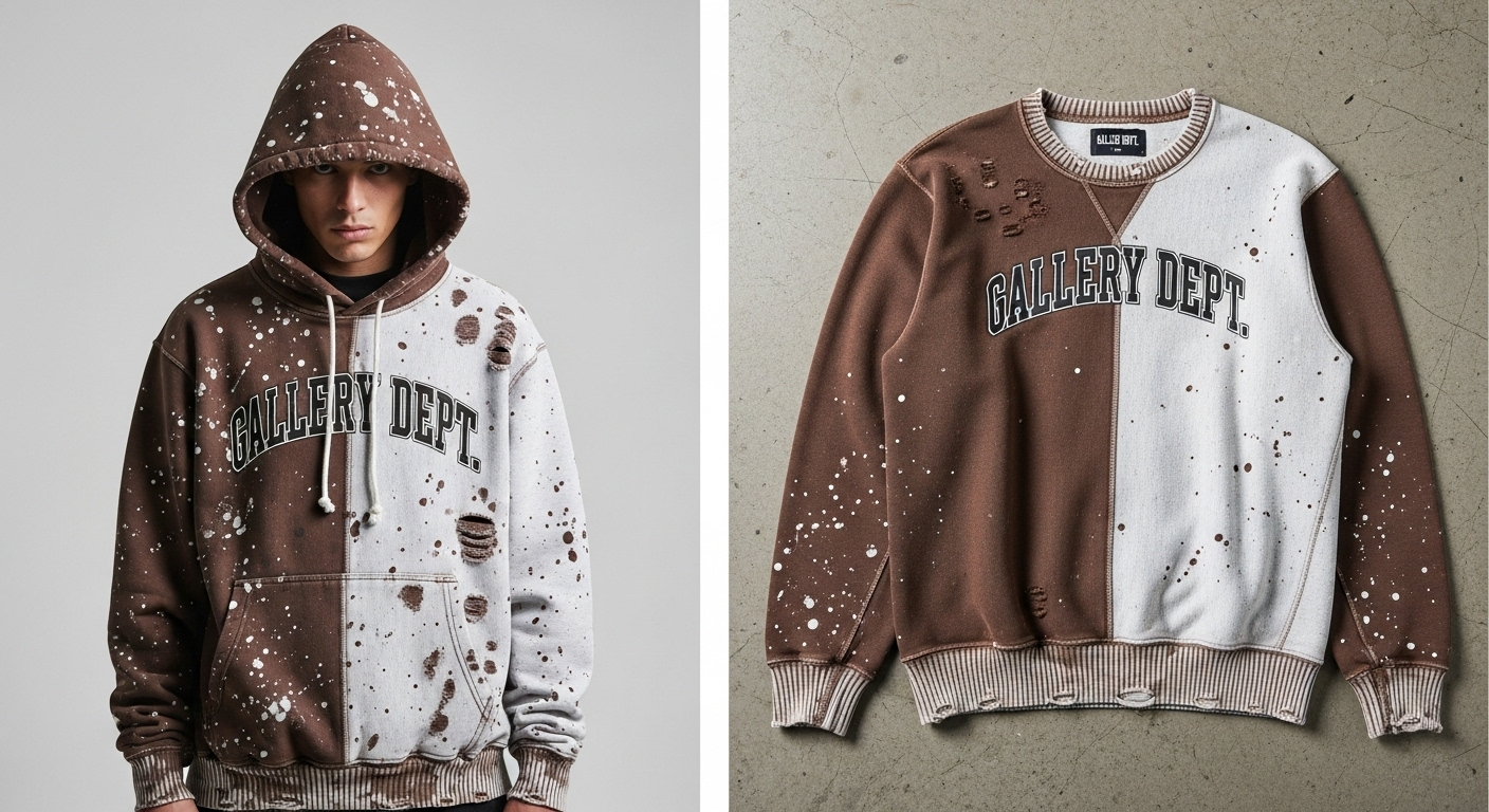 Gallery Dept Brown-White Mix Hoodie & Sweatshirt