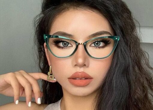 Green Cat Eye Glasses