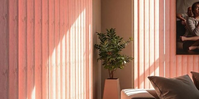 Office window fitted with sleek vertical blinds