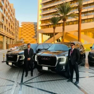 Luxury chauffeur service in Saudi Arabia with professional private driver and executive car