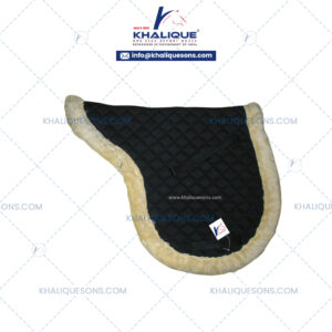 Black quilted horse saddle pad with cream fleece lining by horse saddle pad Manufacturers Khalique Sons