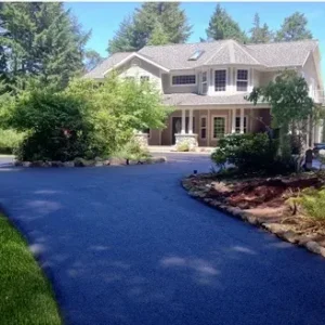 Fresh asphalt driveway.